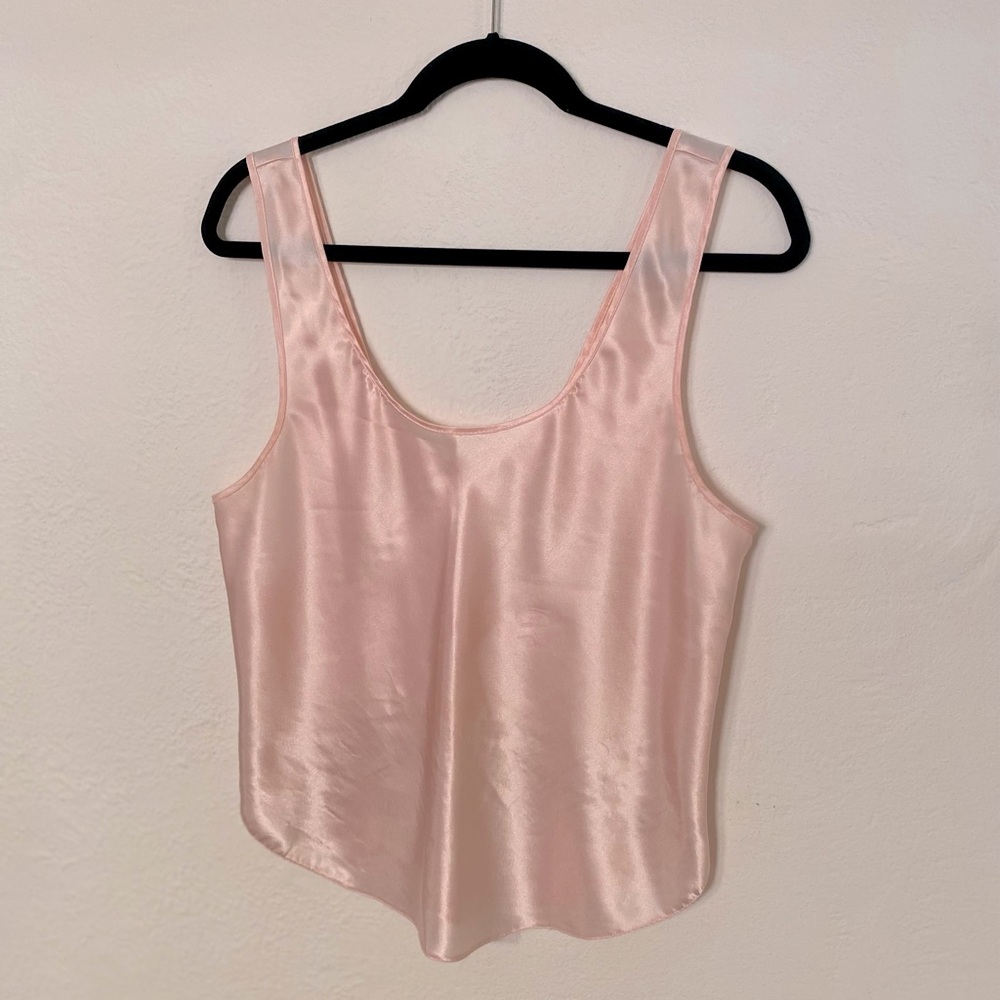 $5 SALE —Vintage light pink Satin polyester sleeveless undershirt